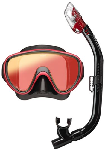 Tusa Sport Serena Snorkelset - Mirrored (UC0118M) Rood