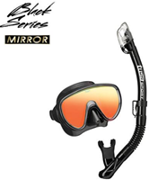 Tusa Sport Serena Snorkelset - Mirrored (UC1625PMQB) Zwart