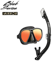 Tusa Sport Powerview Snorkelset - Mirrored (UC2425PMQB) Zwart