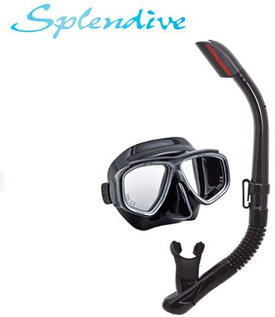 Tusa Sport Splendive Snorkelset (UC-7519P) Zwart