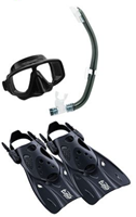 Tusa Masker, Snorkel, Vinnen Set UP-0101 BK/BK L