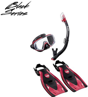 Tusa Sport Visio Tri-Ex Snorkelset (UP-3521QB) Rood Medium
