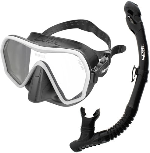Seac Sub Snorkelset Bis Ajna + Reverse Dry | Wit